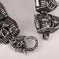 Men stainless steel skull bracelet 316L biker heavy punk jewelry silver tone cuff bangle 8.5"