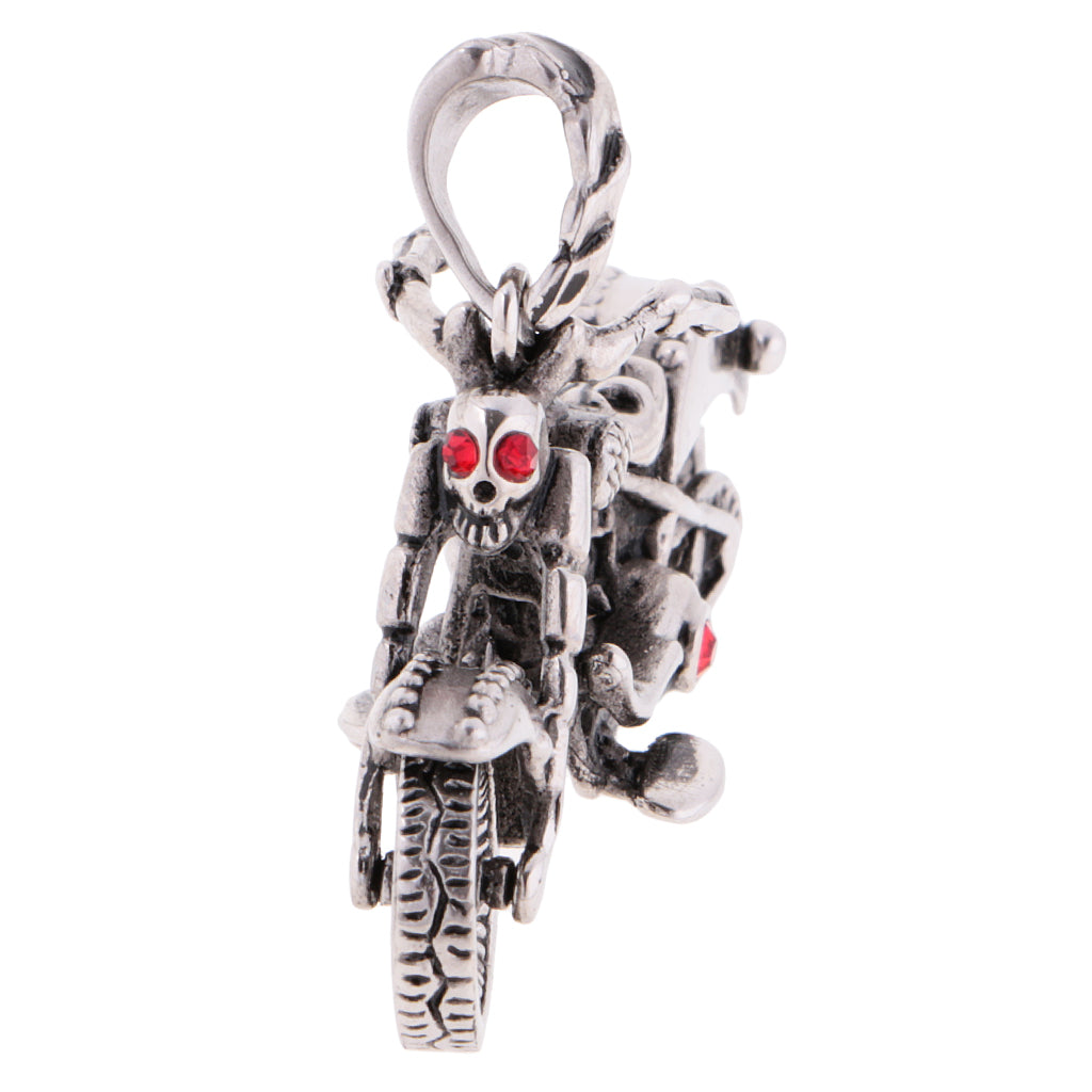 Mens 316L Stainless Steel Gothic Skull Motorcycle Biker Pendant for DIY Chain Necklace