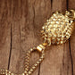 Mens Pyramid Spikes Skull Stainless Steel Pendant Necklace Gold-color Punk Rock Biker Halloween Jewelry Gift ,with 24 inch Chain
