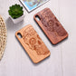 Sugar skull Vintage Floral Engraved Wood Phone Case