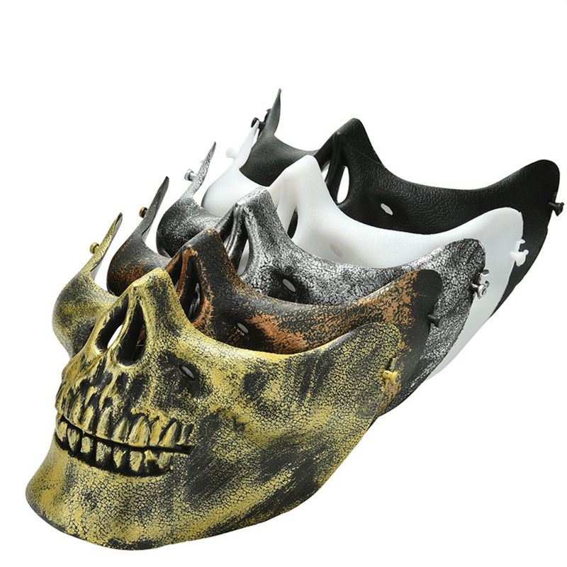Minch 1 pc Scary Skull Skeleton Mask Halloween Costume Half Face Masks for Party