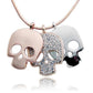Rose Gold color Crystal Long Skull Skeleton  Necklaces & PendantsFashion Jewelry