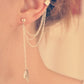 Punk Rock Leaf Chain Tassel Dangle Ear Cuff Wrap Earring Gold Color earrings in jewelry 1 pcs
