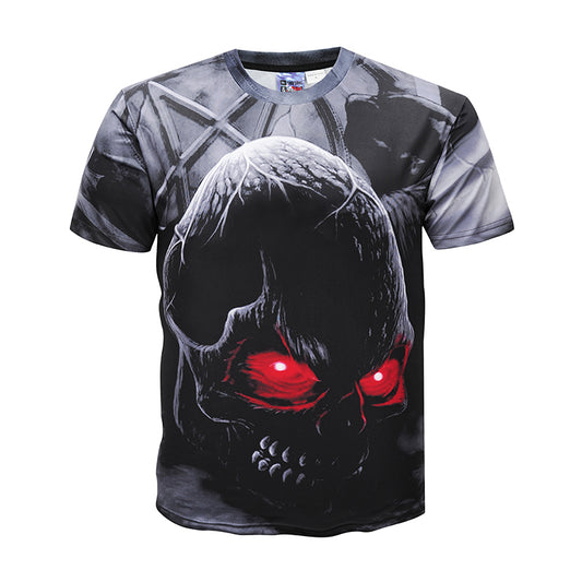 Men Brand Clothing Summer Skull 3d Printing T-shirt Male Casual tshirt Fashion Mens  Short Sleeve