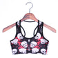 Summer Sexy Girl Women Hallowmas blood skull 3D Prints Padded Push Up Vest Top Chest Polyester Workout Bras