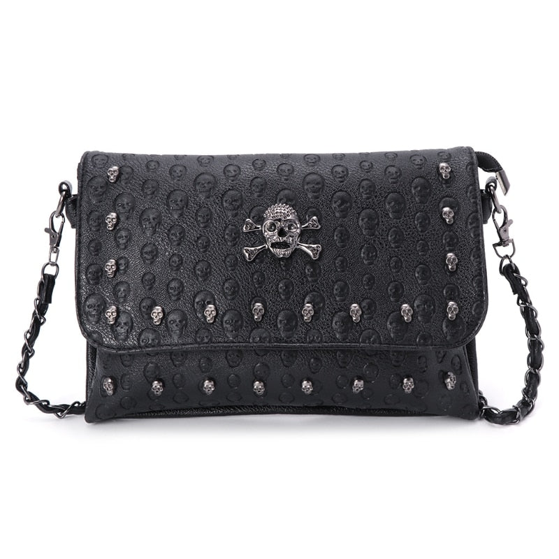 Handbag Rivet Gothic Skull Bags Chain Messenger Crossbody Shoulder Bag