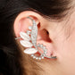 New Bijoux Cat's Eye Zircon Crystal Leaves Clip Earrings Party Ear Cuff Brincos Fashion Earrings for Women Jewelry Accessories