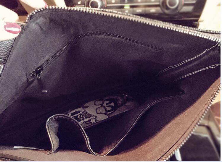 New Fashion Rivets Handbag Men's Skull Clutch Envelope Bag Casual Purse Handbag for Male Shoulder Bag