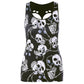 New Fashion Women Plus Size Skull Print Hole Hollow Out Sleeveless Black Creative design  Blouse Pullover Tops Shirt
