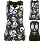 New Fashion Women Plus Size Skull Print Hole Hollow Out Sleeveless Black Creative design  Blouse Pullover Tops Shirt
