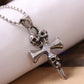 New Gift Unisex Men's Stainless Steel Skull Cross Biker Pendant Necklace Chain