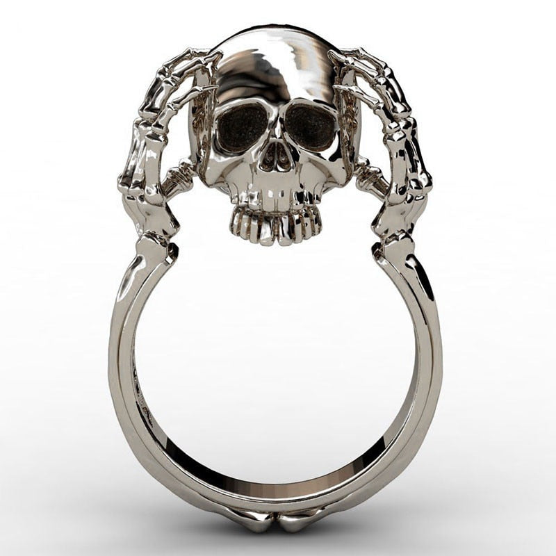 New Punk Style Ghost Evil Skull Skeleton Hand Ring For Women Men Motor Biker Ring Party Accessories Jewelry Gift