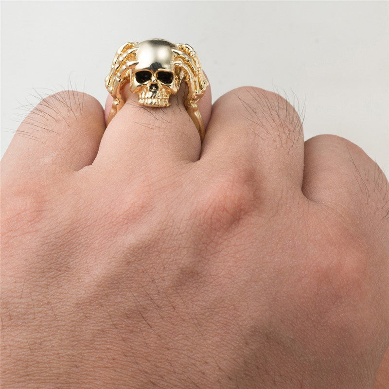 New Punk Style Ghost Evil Skull Skeleton Hand Ring For Women Men Motor Biker Ring Party Accessories Jewelry Gift