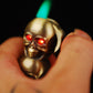 New and exotic creative gas lighters three skulls windproof green flame lighter