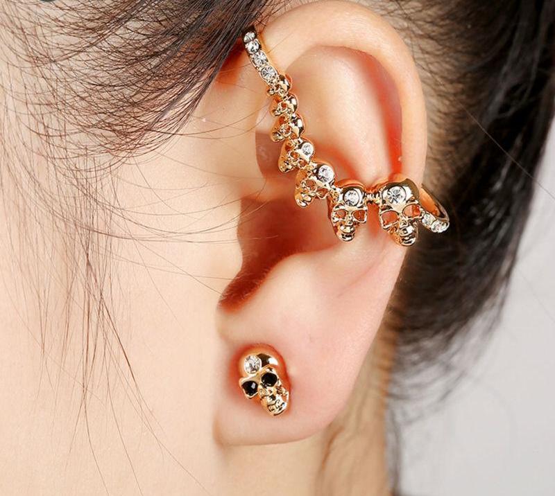 Crystal Cuff Earrings Double Side Earrings Jackets For Women Ear Skull