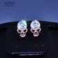New fashion jewelry rose gold color CZ zircon skull skeleton stud gift for women girl E2845