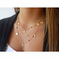 New gold silver chain beads leaves pendant necklace fashion jewelry multi layer necklaces for women