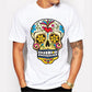 Fashion short sleeve gold tooth floral sugar skull t-shirt Harajuku funny tee shirts Hipster O-neck cool tops