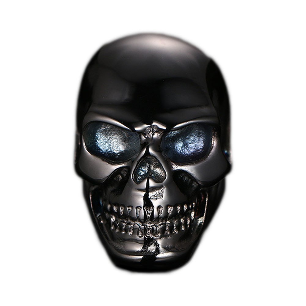 Newest Coming Gothic Mens Biker Stainless Steel Ring Fashion Black Skull Cool Man Finger Ring