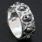 Newest Design men's black Skull Ring Rhodium Plated Women's party finger Ring Punk Jewelry Size 5-12