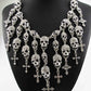 Newest Gorgeous Fashion  Necklace Skeleton skull Cross Jewelry crystal Department Statement Women Choker Necklaces Pendants