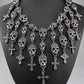 Newest Gorgeous Fashion  Necklace Skeleton skull Cross Jewelry crystal Department Statement Women Choker Necklaces Pendants