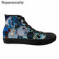 Sugar Skull Winter Sneakers 3D Print Rose Punk Style High Top Canvas Shoes