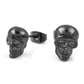 Punk Skull Earrings for Men Boys Cool Silver Jewelry Hip-hop Stud Earrings Vintage Rock Skeleton Earrings