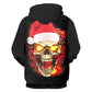 3D Printed New Christmas Hat And Flame Skull Pullover