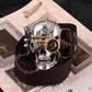 Steam Punk Style Buckle Tin Alloy Belt Buckle Gothic Skull Cowhide Genuine Leather Belt Designer Belts Men High Quality