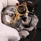 Steam Punk Style Buckle Tin Alloy Belt Buckle Gothic Skull Cowhide Genuine Leather Belt Designer Belts Men High Quality