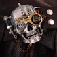 Steam Punk Style Buckle Tin Alloy Belt Buckle Gothic Skull Cowhide Genuine Leather Belt Designer Belts Men High Quality