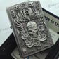 Outdoor travel wind kerosene metal lighters The flowers in the skull