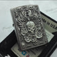 Outdoor travel wind kerosene metal lighters The flowers in the skull