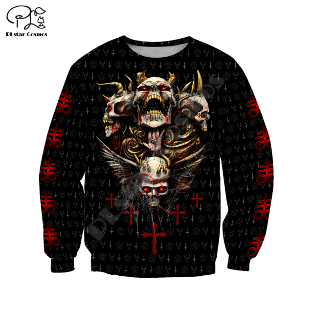 Satan Devil Ghost Gothic Skull Funny Casual Pullover NewFashion Streetwear 3DPrint Men/Women Jacket Zip Hoodies