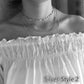 Silver Color Chain Leaves Multi Layer Choker Necklace  for Women Collier Femme Fashion Jewelry Gold Color
