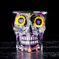 Hand Painted 70ml Colorful Skull Glass Transparent Crystal Skull Head