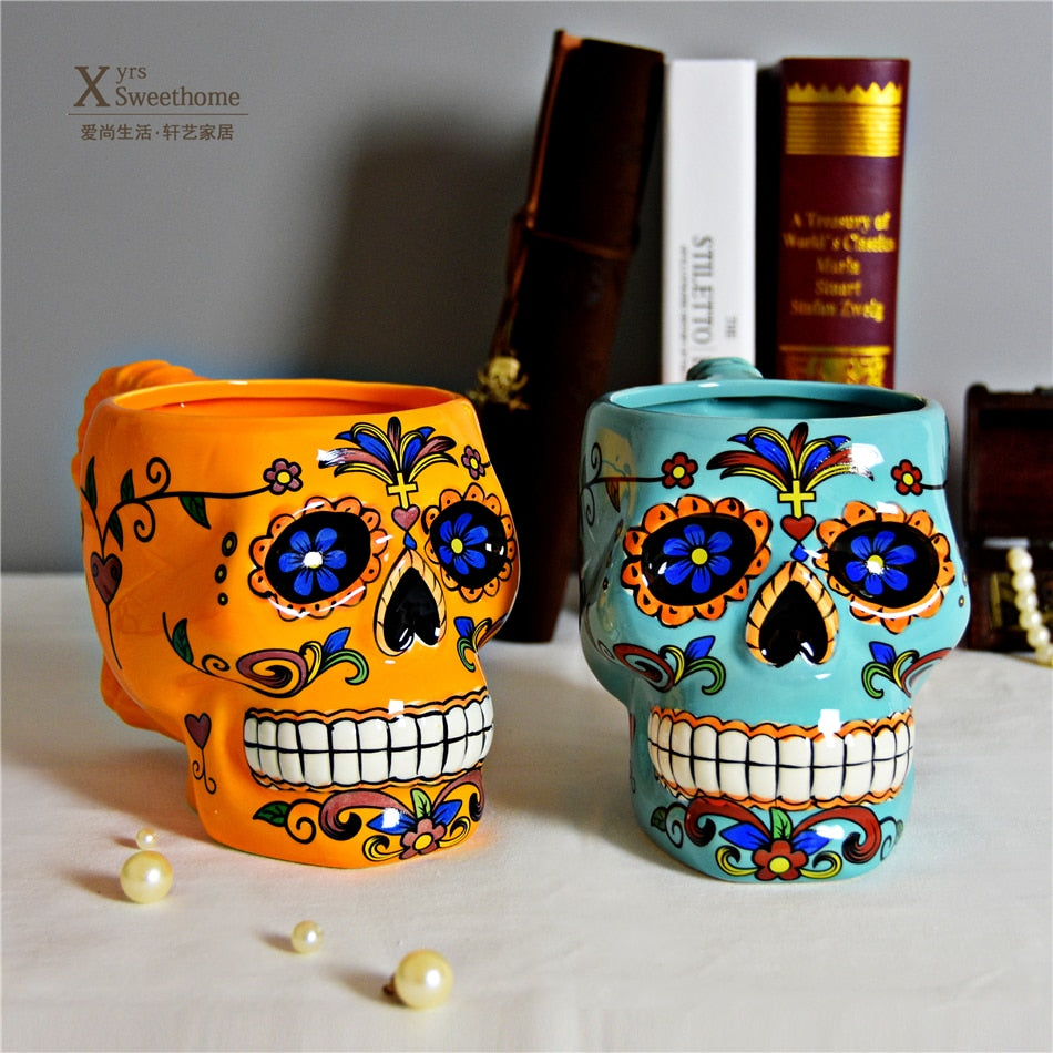 Sugar Skull Ceramic Mug Cup