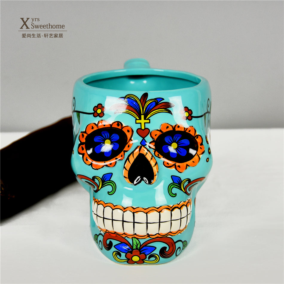 Sugar Skull Ceramic Mug Cup