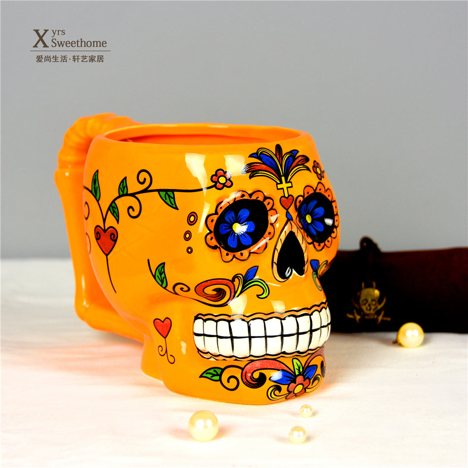 Sugar Skull Ceramic Mug Cup