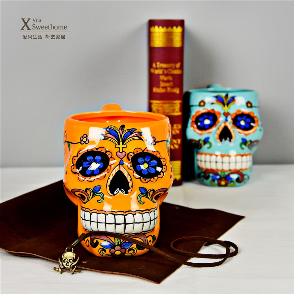 Sugar Skull Ceramic Mug Cup