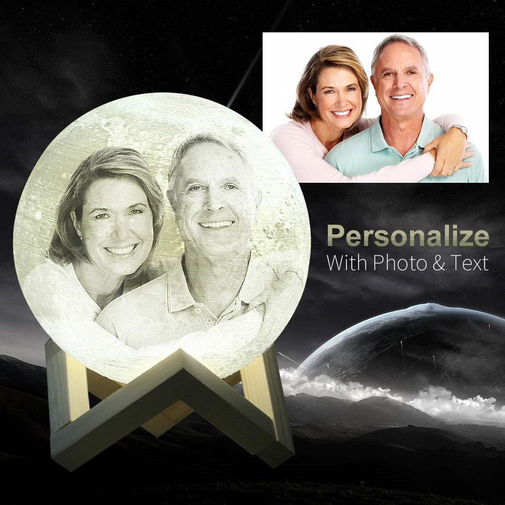 Photo Custom Personality 3D Print Moon Lamp