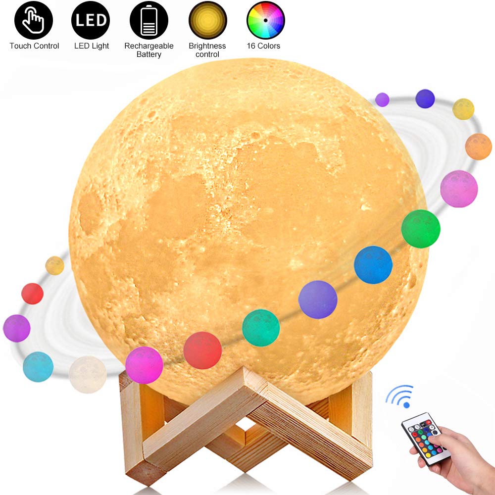 Photo Custom Personality 3D Print Moon Lamp