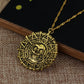 Pirates Of The Caribbean Necklace Aztec Skeleton Skull Heads Pendant Gold/Bronze Plated Vintage Men Statement Necklace Gifts