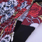 Plus Size Women Floral Skull Print Off Shoulder Sexy Halter Dress