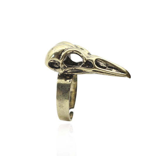Punk Animal Ring Gothic Bird Skull Ring Steampunk Vintage Gold Jewelry Crow Head Skeleton Rings For Women Men Gift