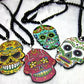 Punk Calavera Expandable Sugary-sweet whimsical skull Necklace Black Bead Mexican Day of the Dead Halloween Sugar Skull Necklace