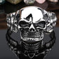Punk Cool Men's 316L Stainless Steel Huge Heavy Skeleton Skull Bangle Gothic Mens Biker Rocker Punk Bracelet Bangle Cuff Jewelry