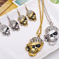 Punk Rock Rhinestone Skull Necklace Collier Homme Femme Max Colar Masculino Neckless Men Chunky Ethnic Women Neclace