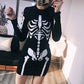 Punk Skull Printing Women Dress Skeleton Dress Casual Clothes